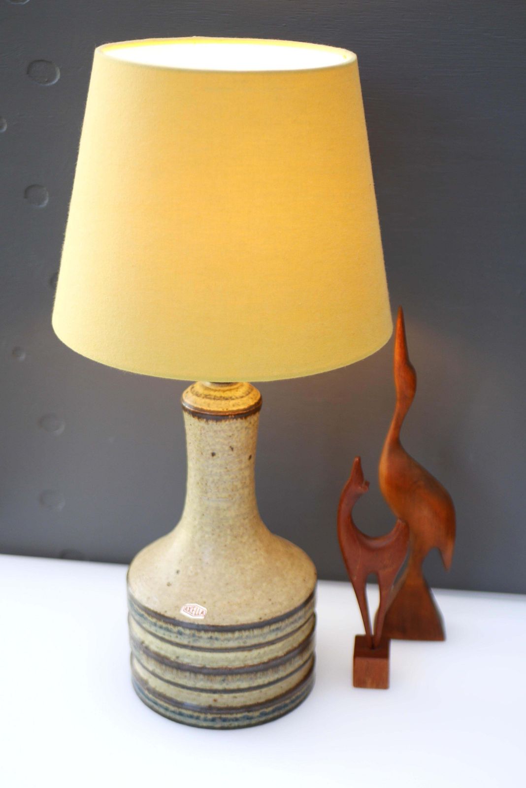 Verlichting Mid Century Modern Keramische Grote Tafellamp Van Axella, Denemarken photo