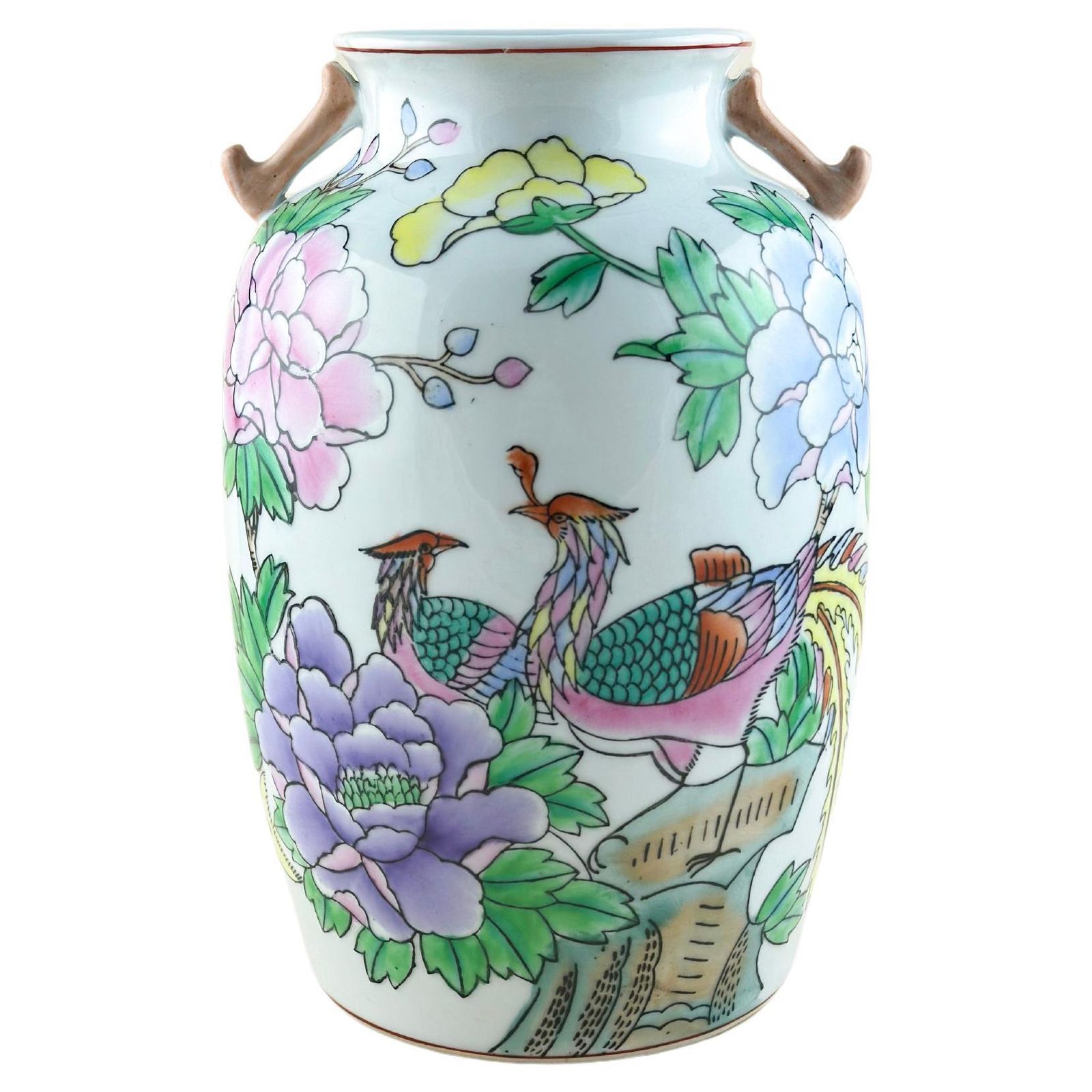 1960s Chinese Kangxi Style Porcelain ‘Hu’ Vase With Dragon Handles