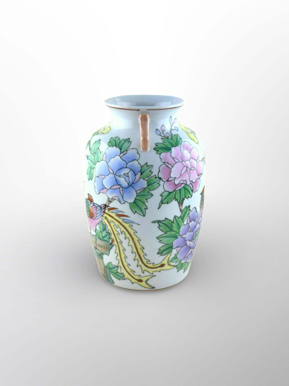 1960s Chinese Kangxi Style Porcelain ‘Hu’ Vase With Dragon Handles photo furniture