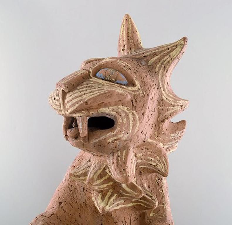 Helge Christoffersen Colossal Unique Figure Of Cat. High Quality Sculpture photo 3110.0