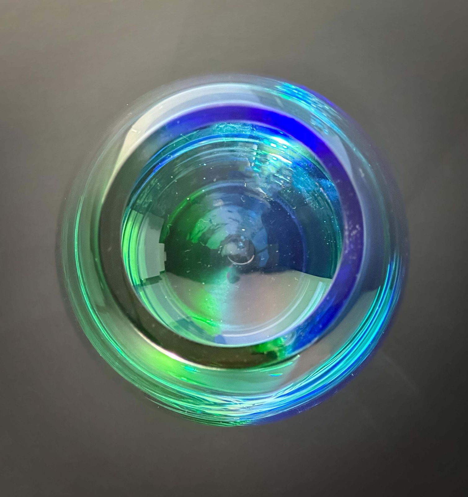 1990's Teardrop Vase, In Blue And Green Art Glass, Aurora Borealis Style photo buy
