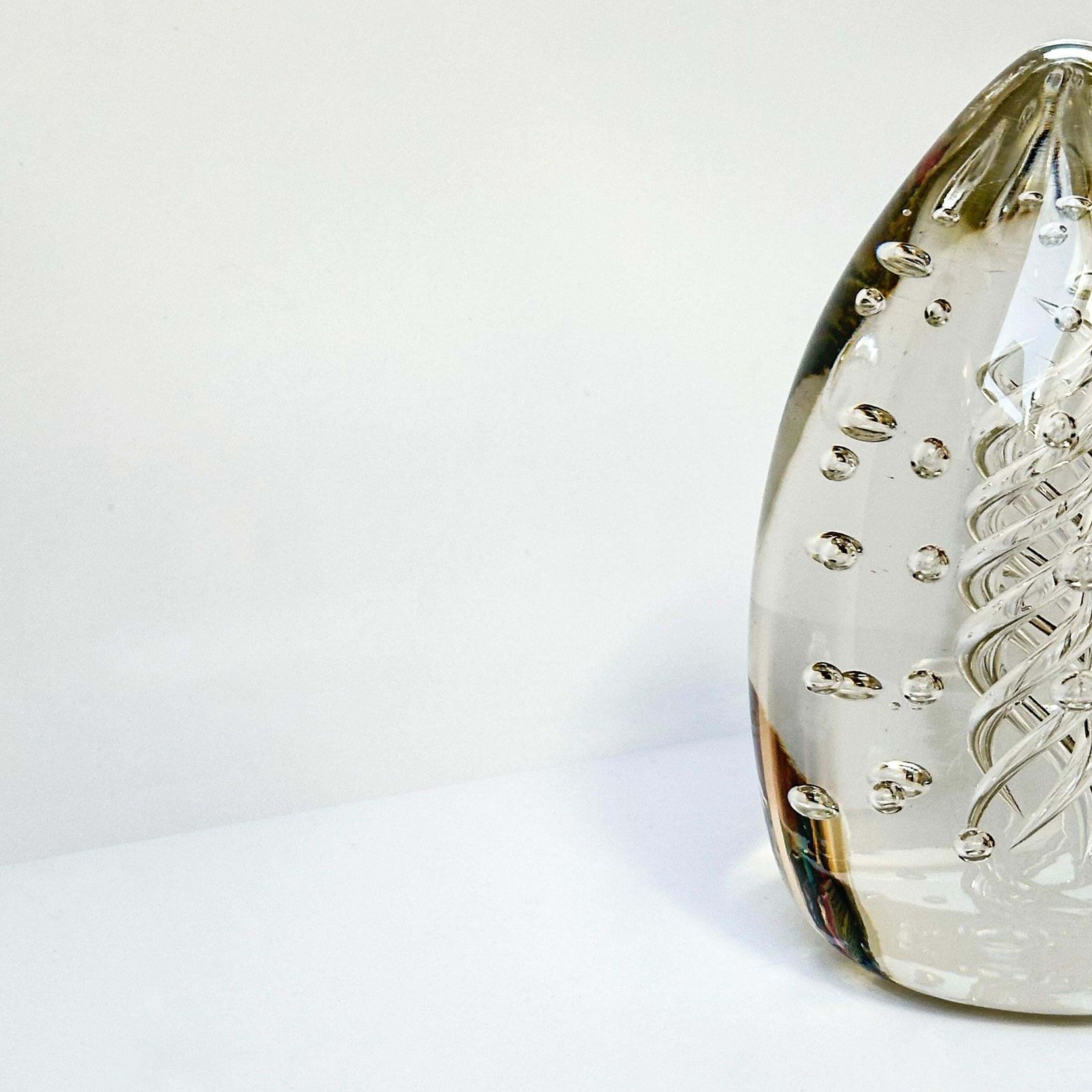 Large Art Glass, Controlled Bubble Paperweight By Liskeard Glass, England C 1970 photo furniture