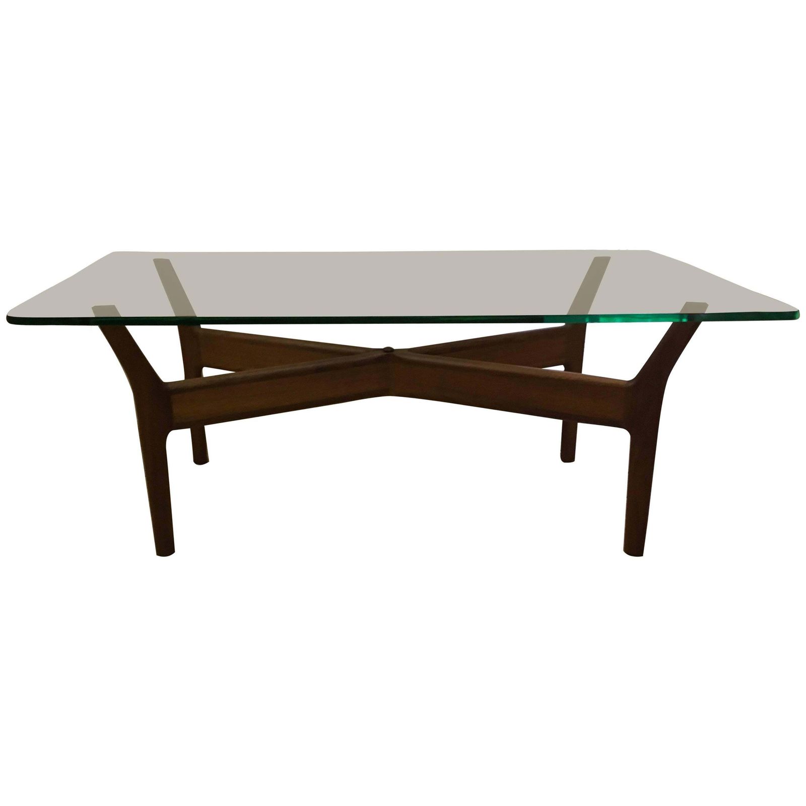 Mid Century Teak, Glass Coffee Table By Alf Svensson
