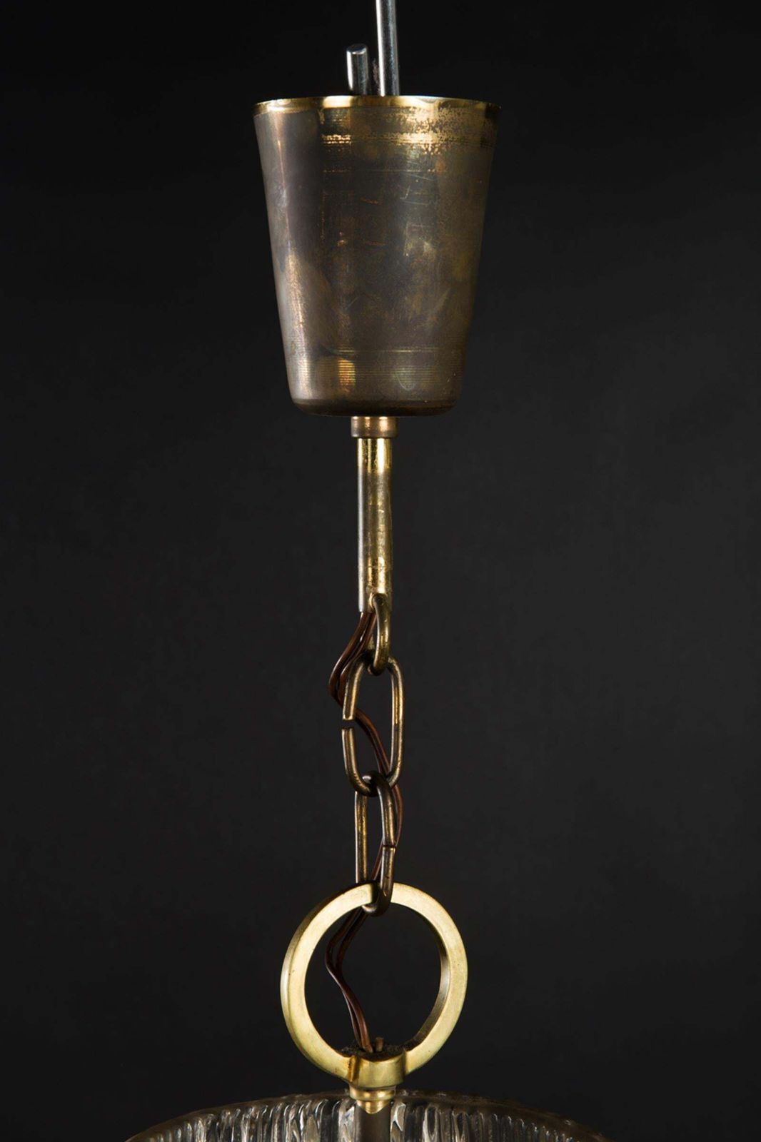 Structured Glass Pendant Chandelier By J.T. Kalmar photo for sale