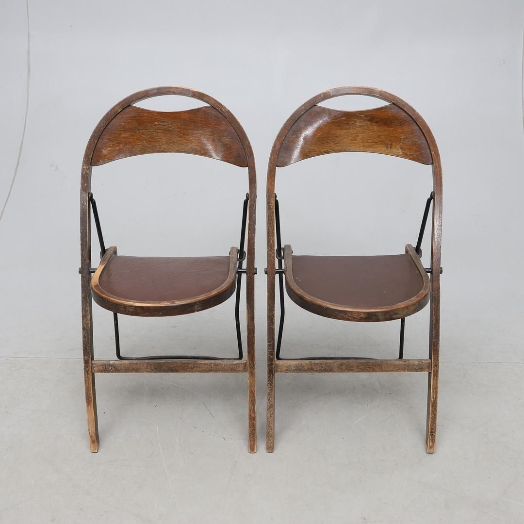 Pair Of Swedish Folding Chairs By Uno åhrén For Gemla, 1930s photo for sale
