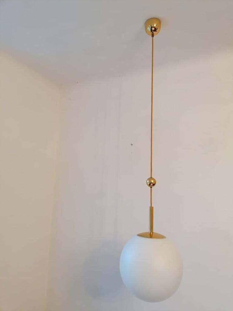 photo furniture Art Deco Opaline Glass Ball Pendants