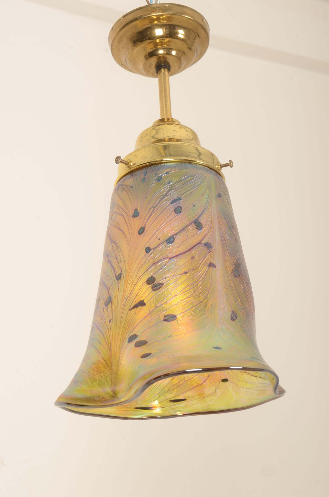 photo for sale Art Nouveau Yellow/Gold Pendant Lamp