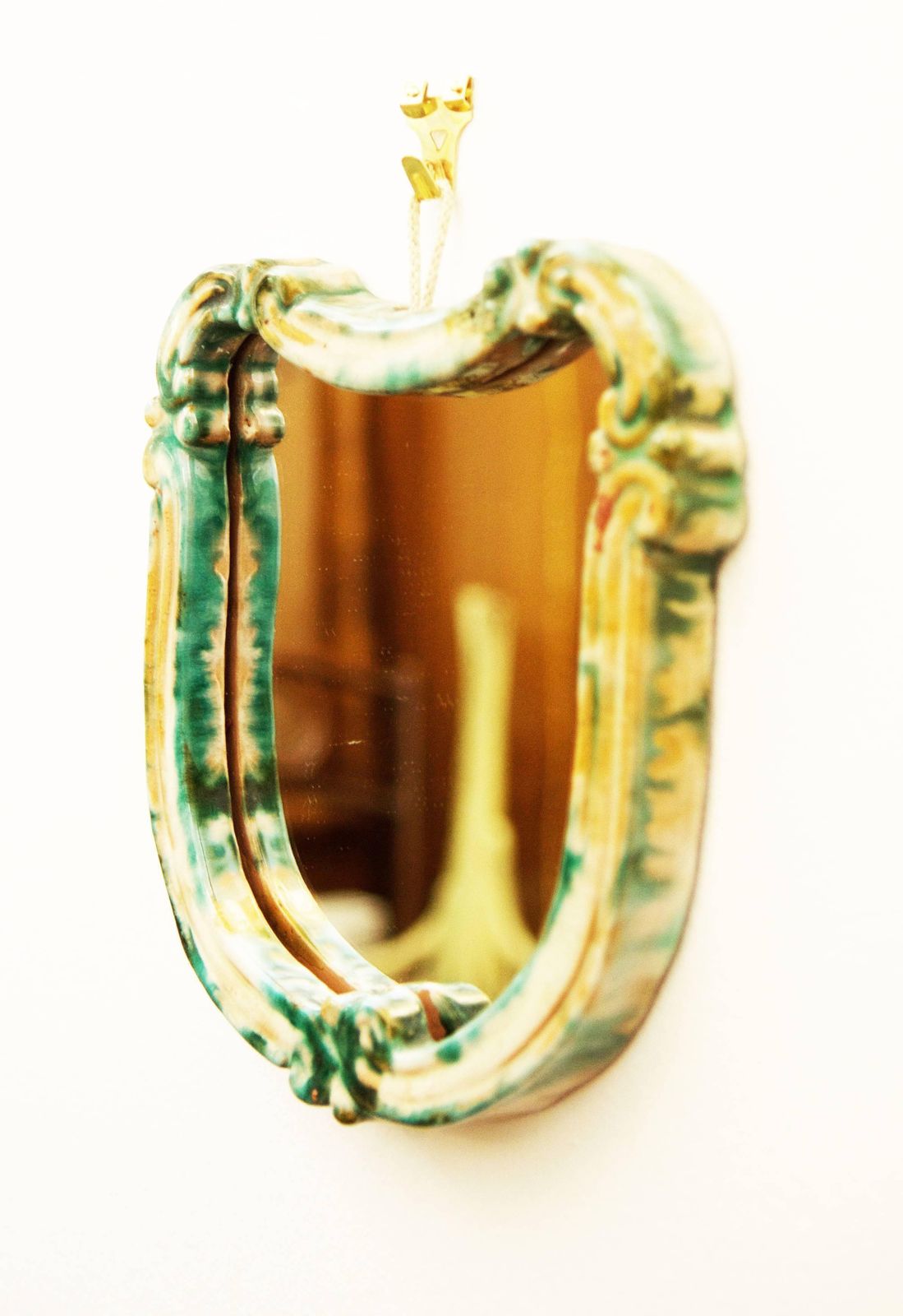 Art Deco Green Ceramik Wall Mirror By "Gmundner Keramik" photo for sale