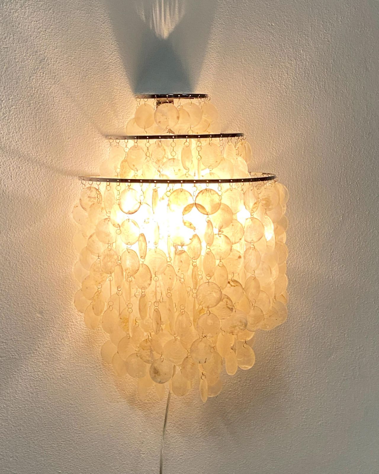 Verner Panton Fun 1 Dm Capiz Shell Sconce Wall Light photo furniture