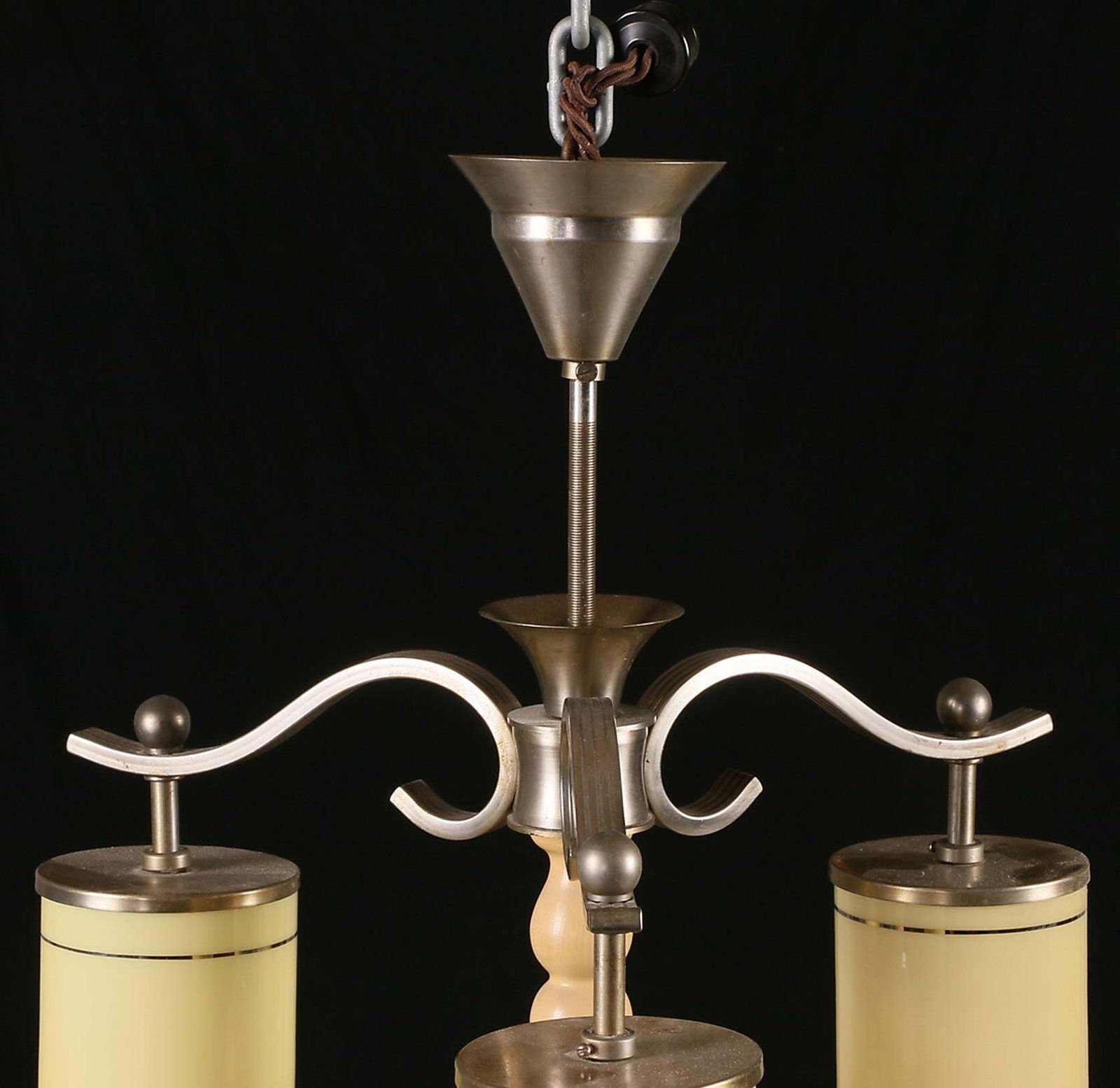 Art Deco Chandelier With Yellow Glasses photo for sale