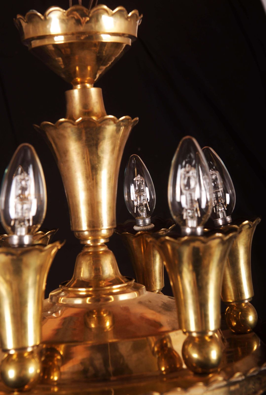 Art Deco Brass Chandelier photo vinterior