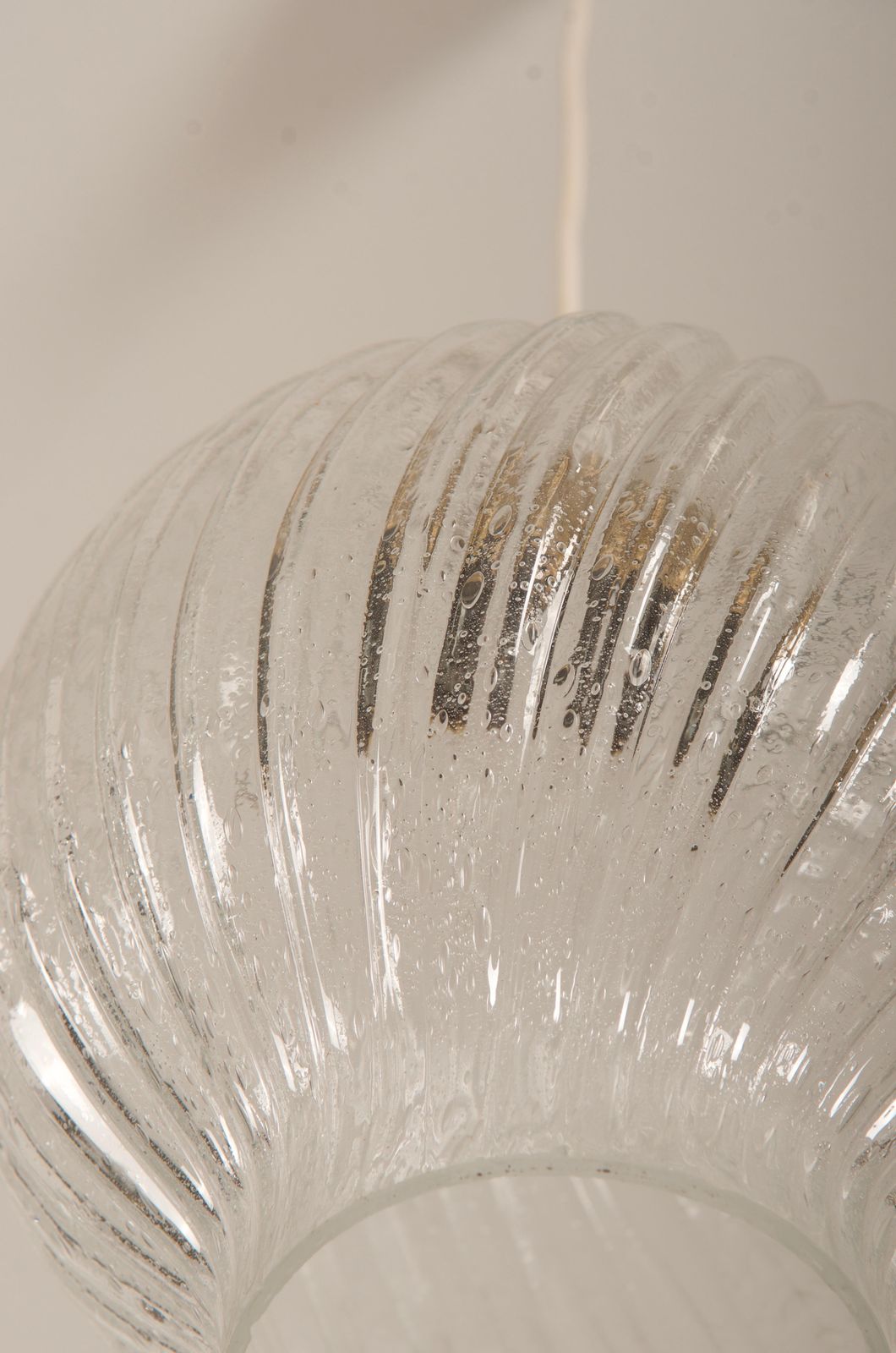 Textured Glass And Brass Tulipan Pendant By J.T. Kalmar photo Lighting