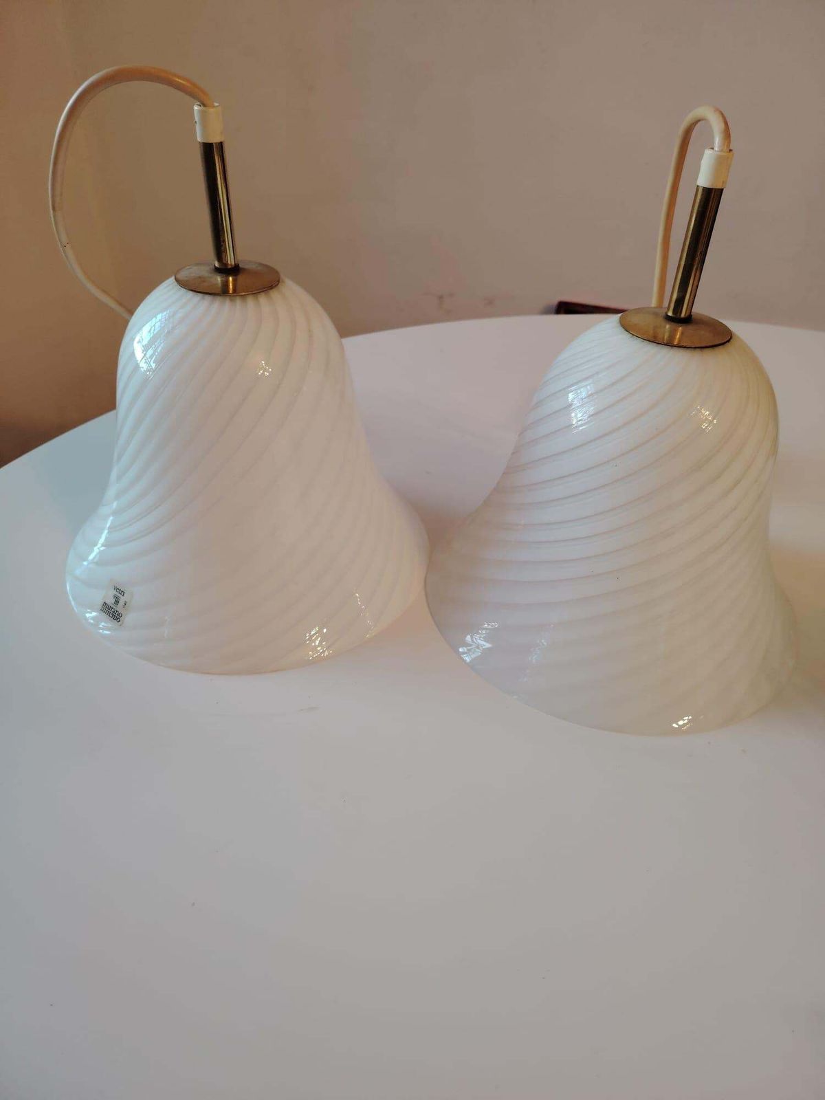 photo for sale J.T. Kalmar Pendant With Murano Swirl Pattern Glass