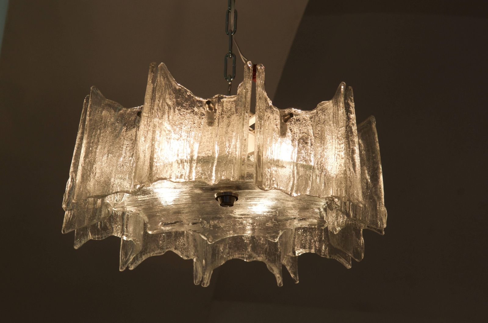 J.T. Kalmar Of Austria Ice Glass Chandelier photo Lighting