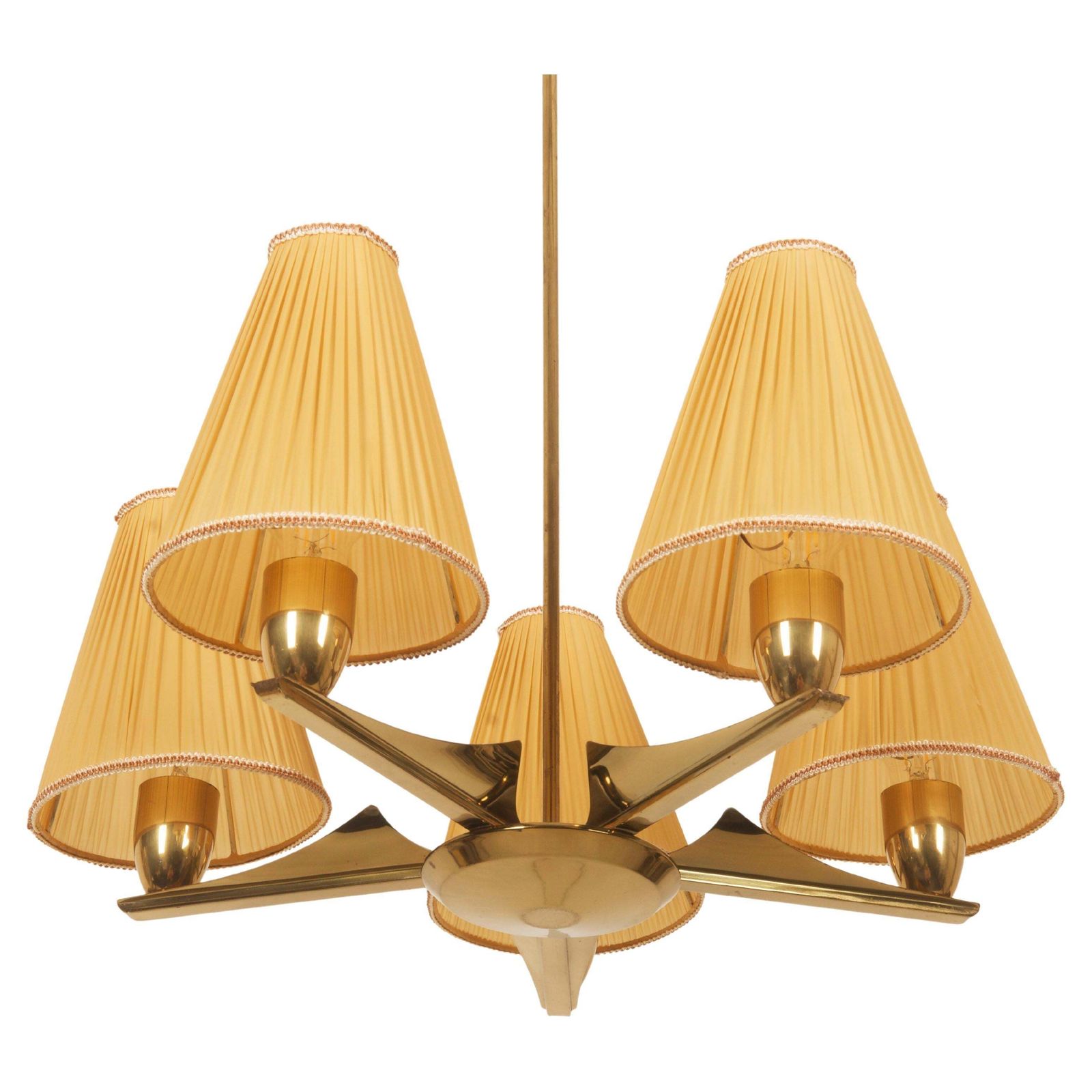 Midcentury Brass Chandelier By Rupert Nikoll