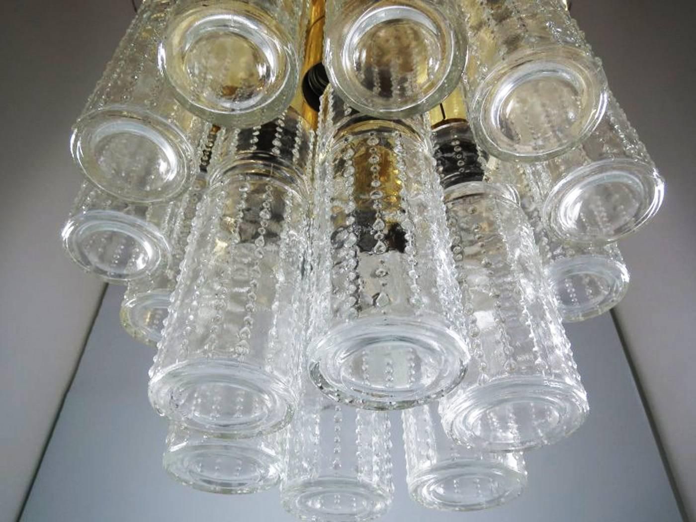 photo furniture Beautiful Vintage Flush Mount Chandelier With Hand Blow Glass Prisms