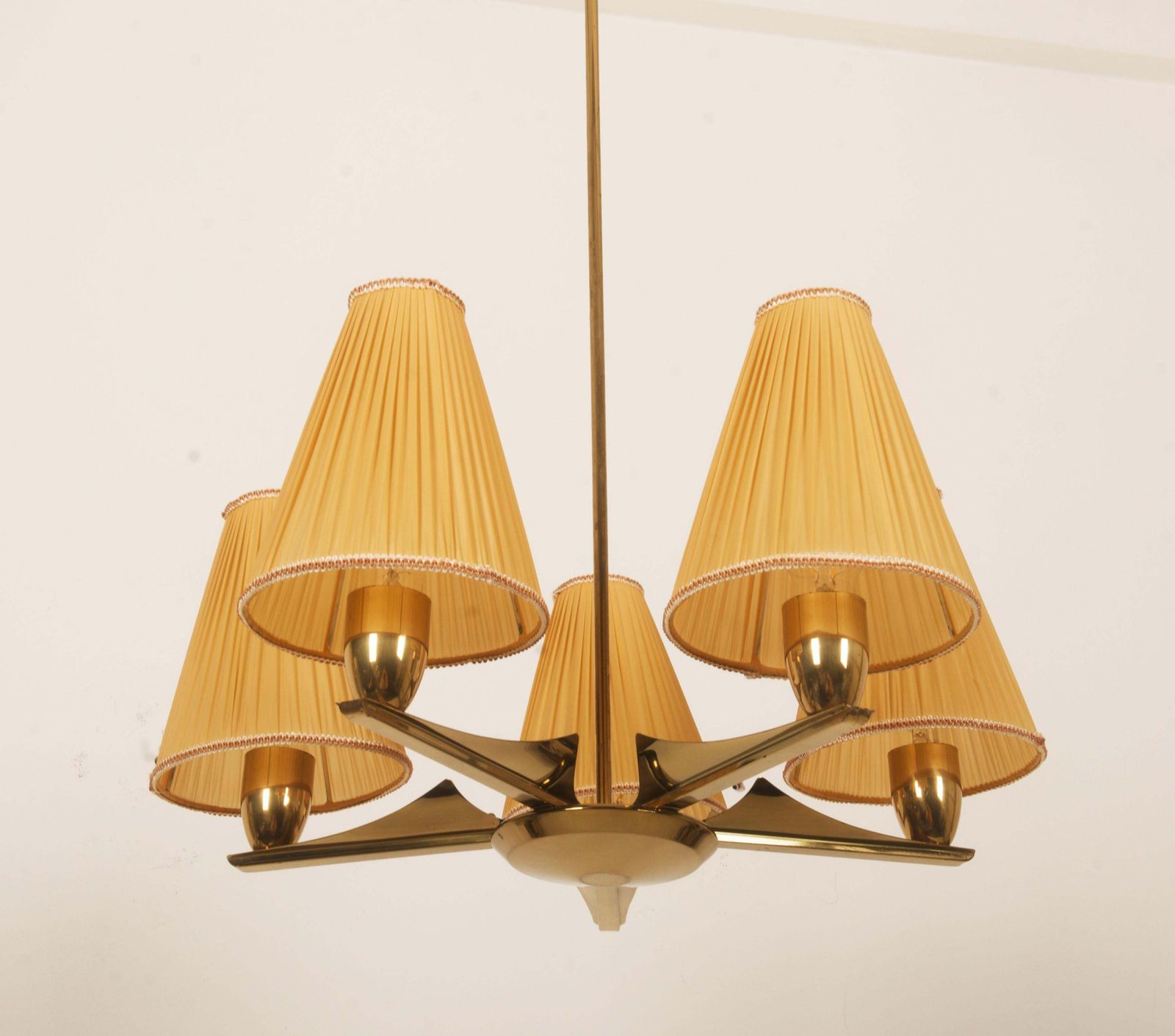 photo furniture Midcentury Brass Chandelier By Rupert Nikoll