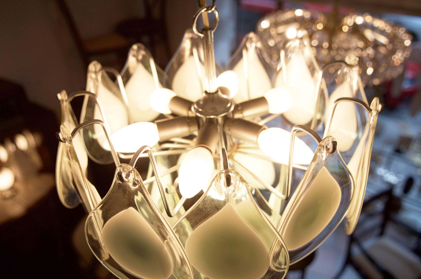 Rare Art Glass Chandelier Gino Vistosi For Venini photo 2009.0