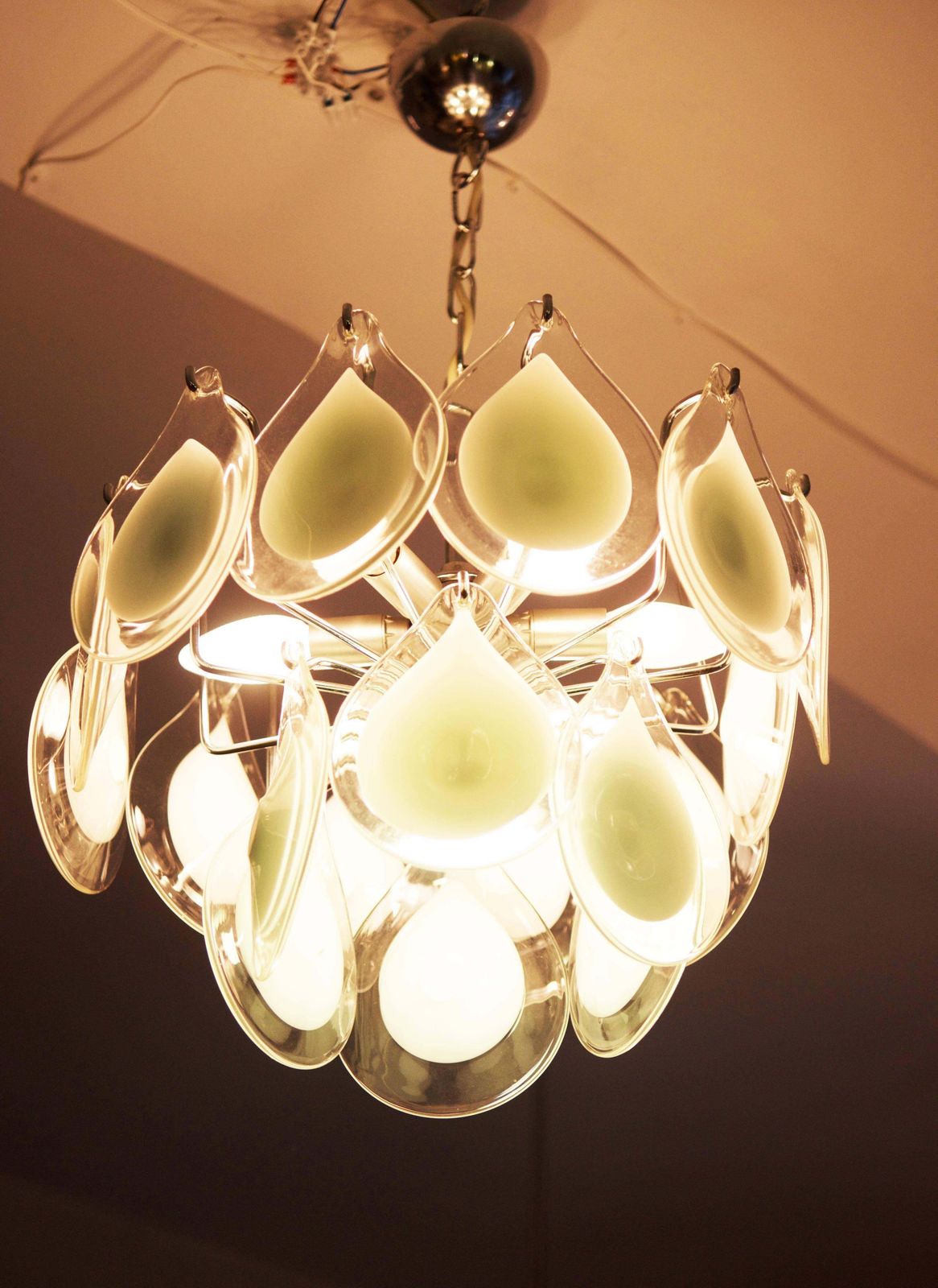 Rare Art Glass Chandelier Gino Vistosi For Venini photo vintage
