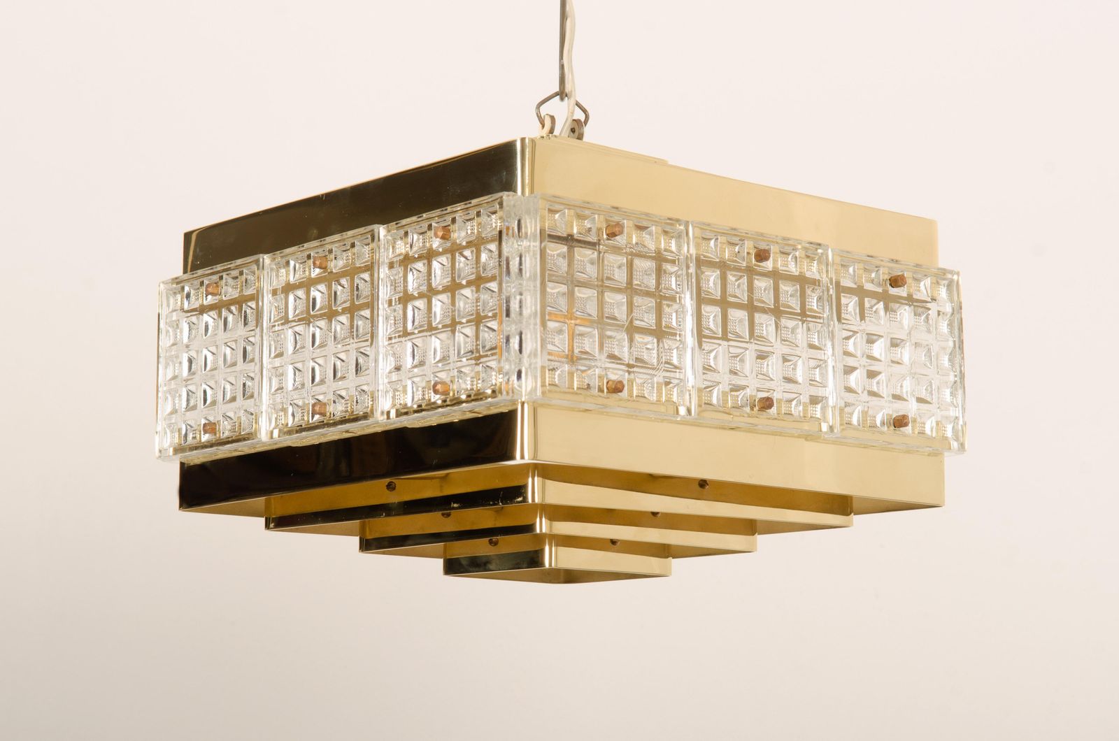 photo furniture Brass And Glass Chandelier By Orrefors From The 1960s