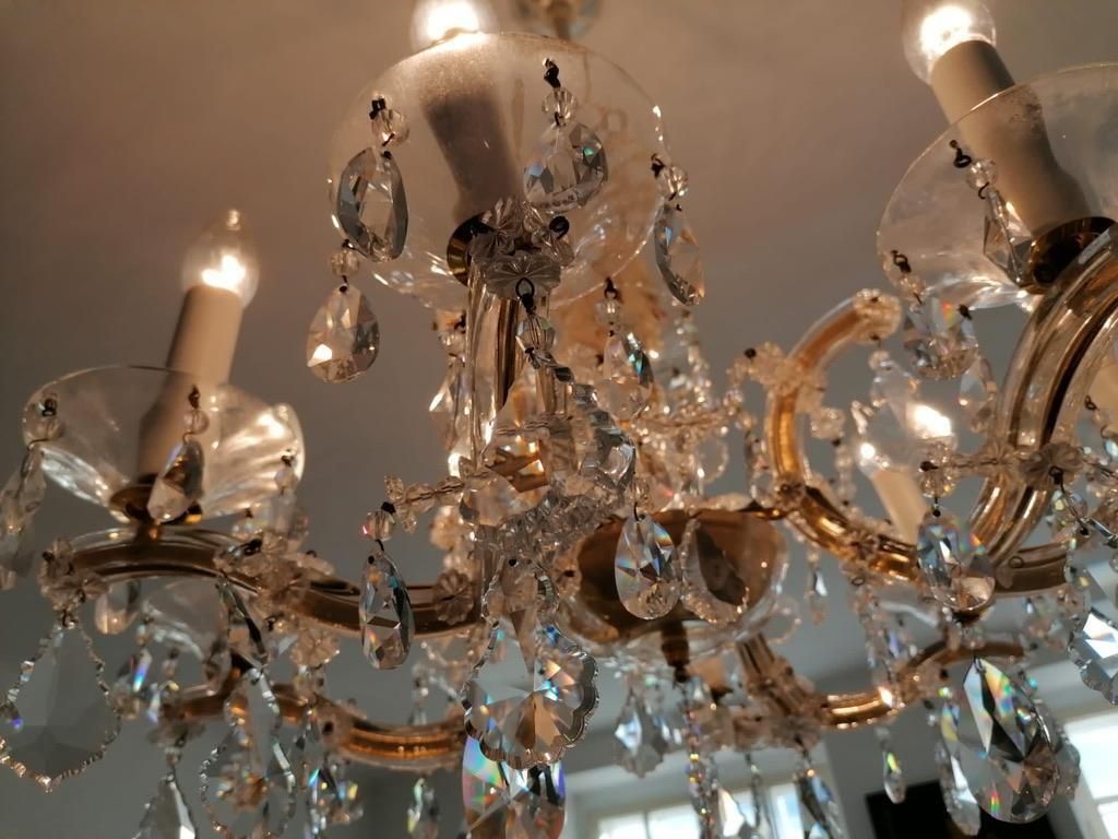 Lighting 20th Century Maria Theresia Style Cut Crystal Chandelier photo