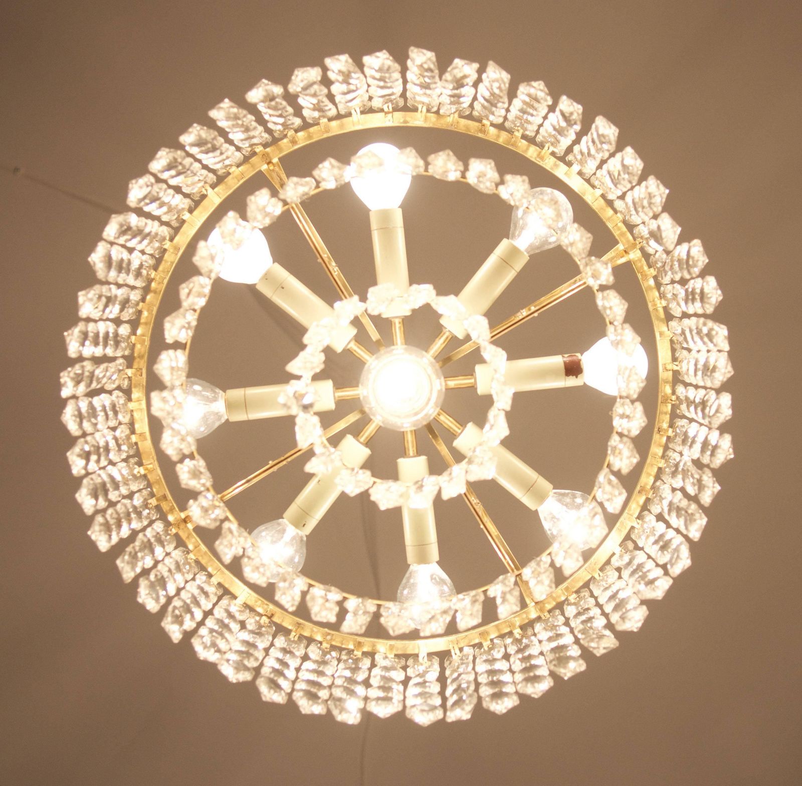 Beautiful Cut Crystal Chandelier By J.L. Lobmeyr photo for sale