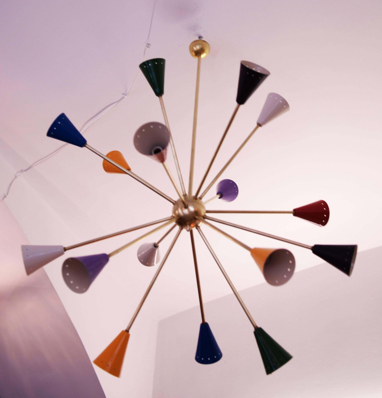 Colorful Sputnik Chandelier In The Style Of Stilnovo photo 3075.0