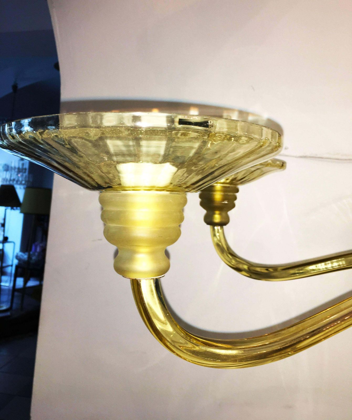 Large Murano Art Deco Amber Glass Chandelier photo buy