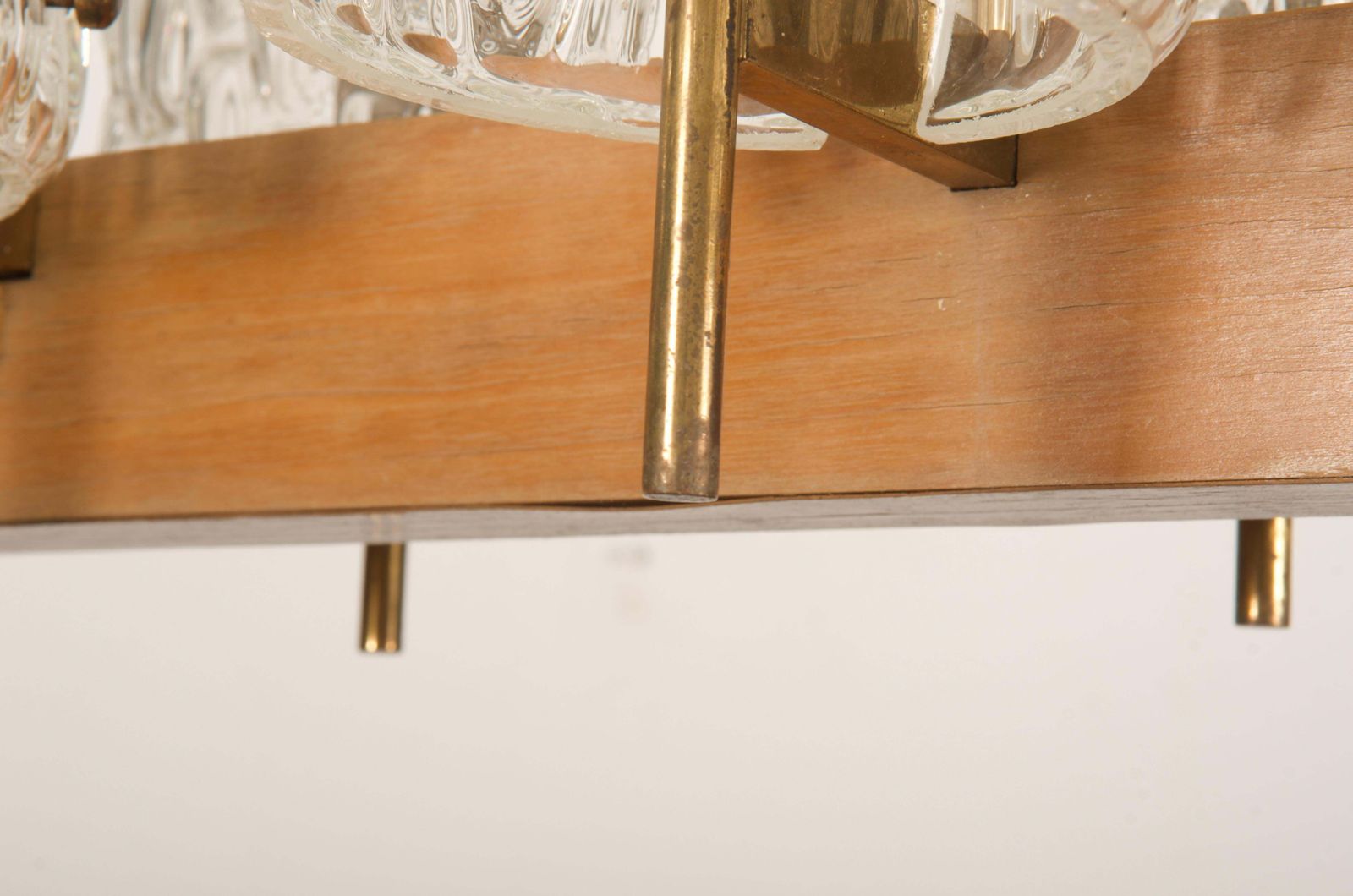 photo furniture Huge Midcentury Brass/Teak Chandelier By Rupert Nikoll