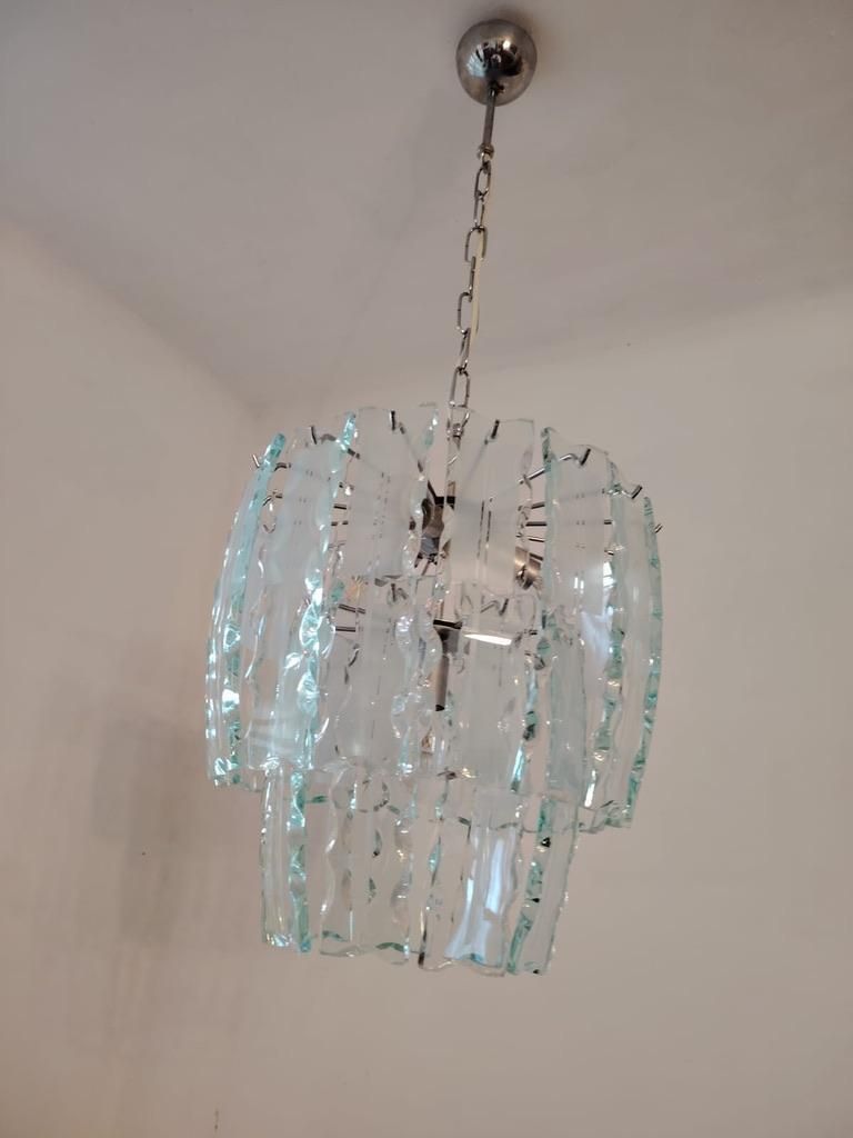 Lighting Art Glass Chandelier By Zero Quattro For Fontana Arte photo