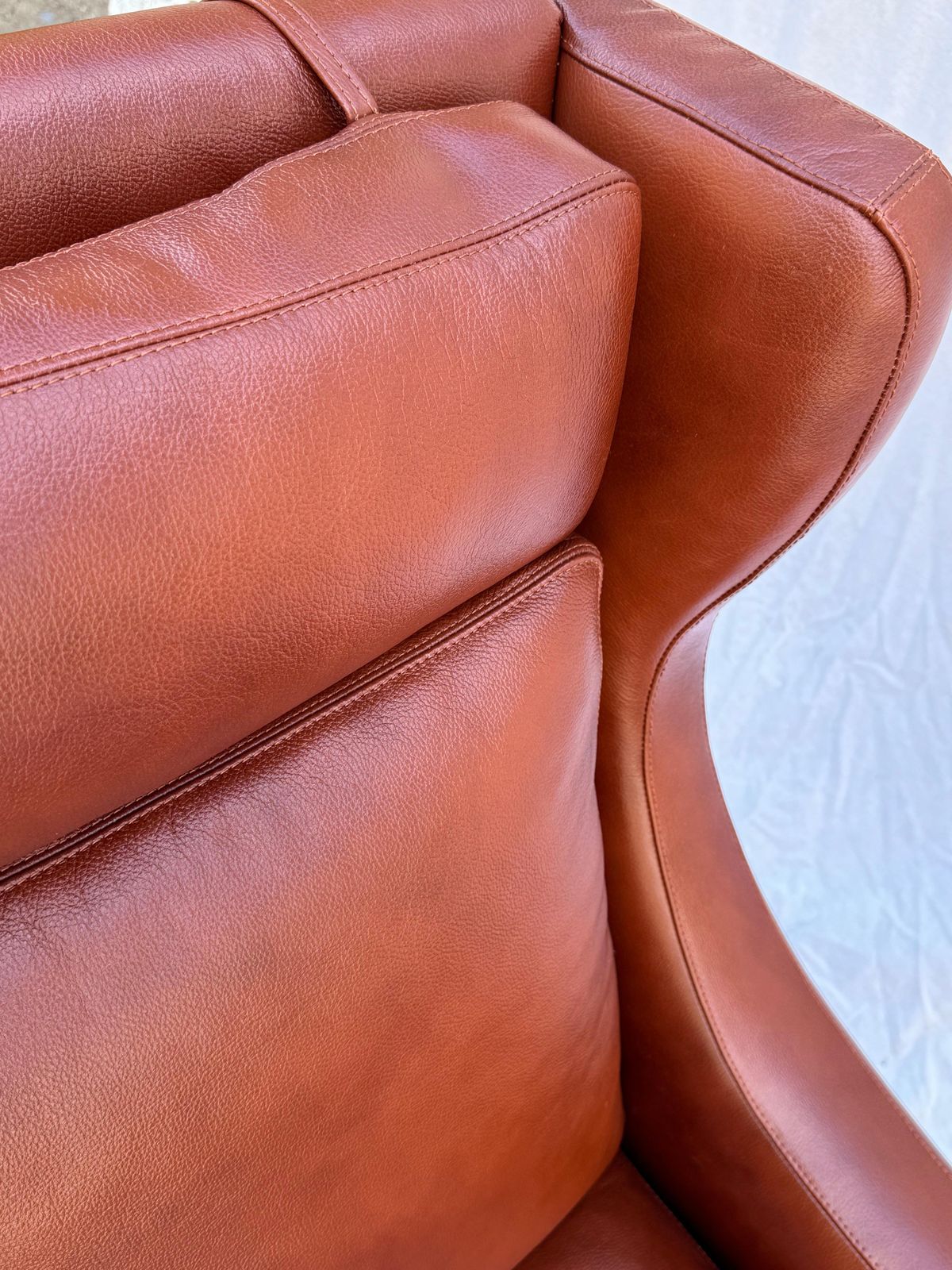 photo for sale Frederik A. Kayser Wingback Chair Armchair Upholstered In Leather