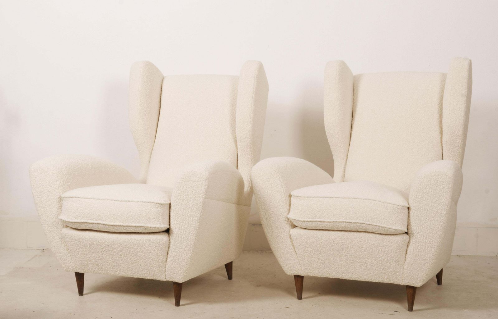 Lounge Or Wingback Chairs In Cream Bouclé By Melchiorre Bega photo furniture