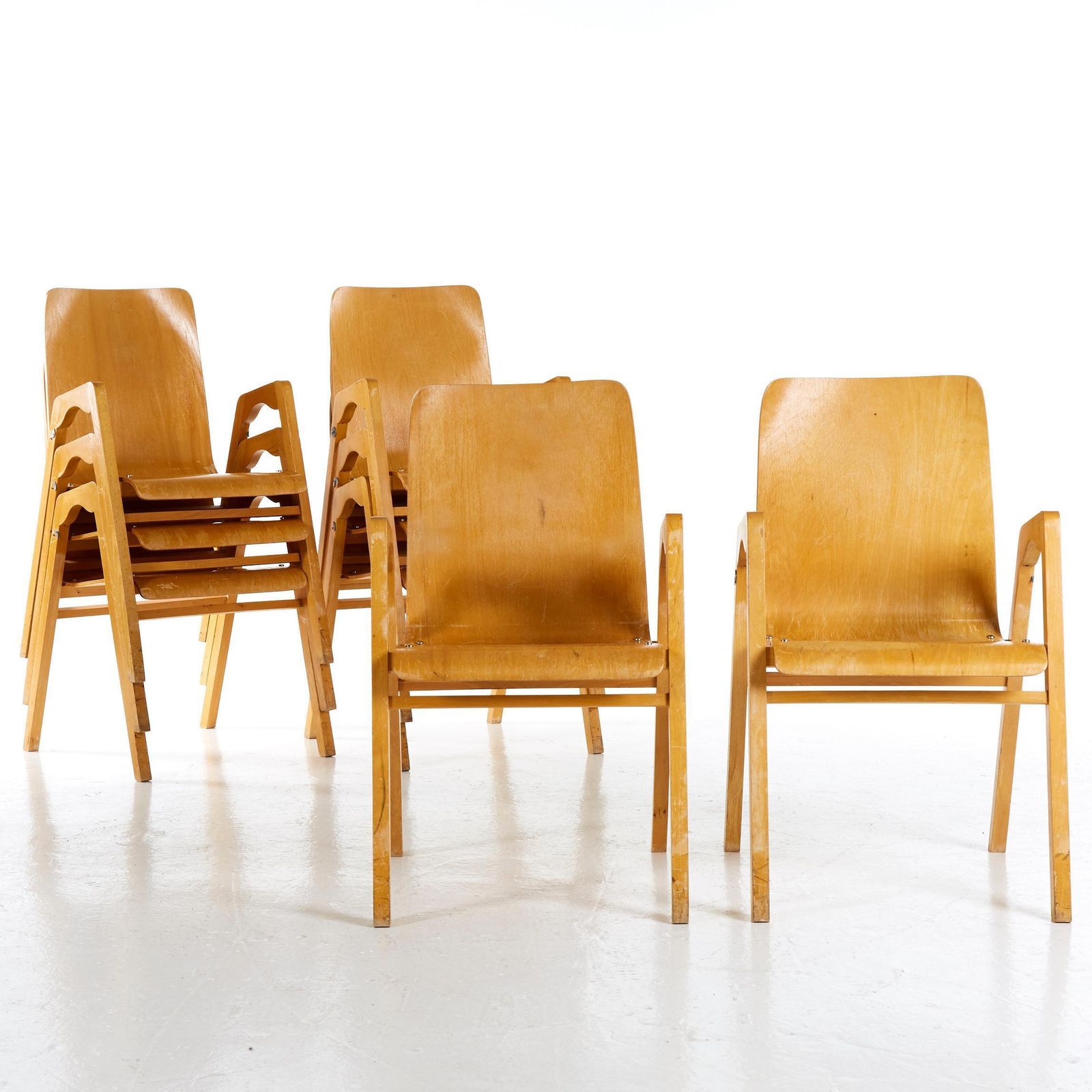 Rare Set Of Eight Stockable Armchairs By Axel Larsson photo furniture