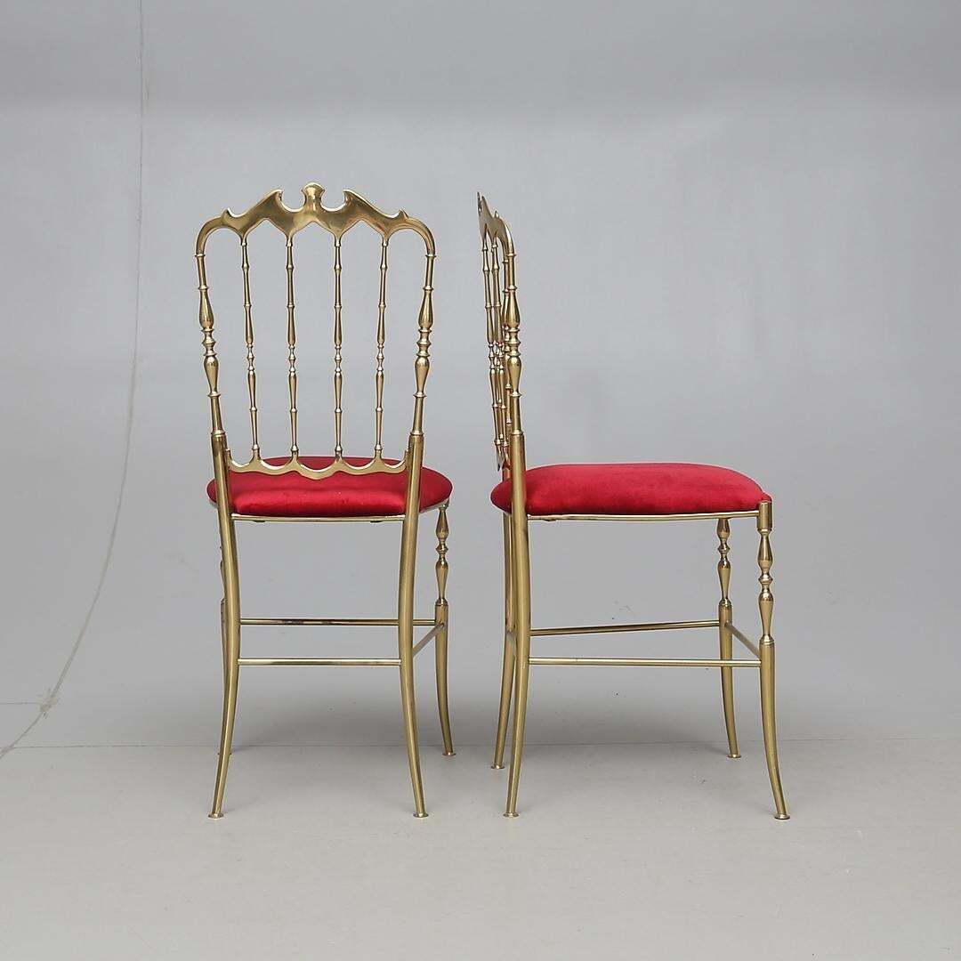 Midcentury Brass Ballroom Chairs By Giuseppe Gaetano Descalzi photo for sale