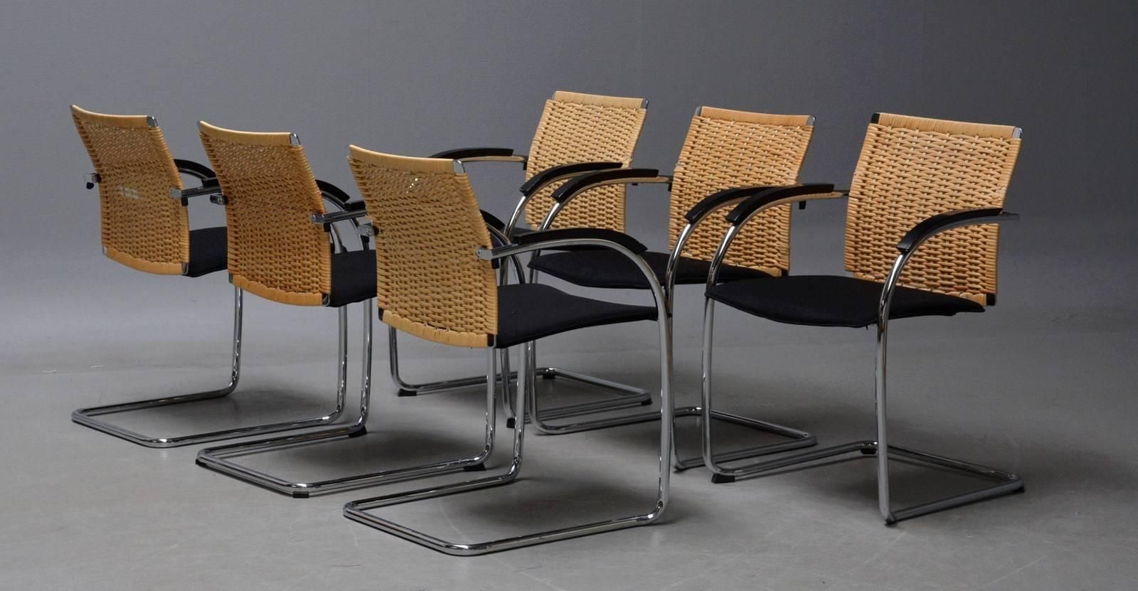 photo for sale Set Of Six Dining Chairs By Jozef Gorcia & Andreas Krob For Thonet Model S78