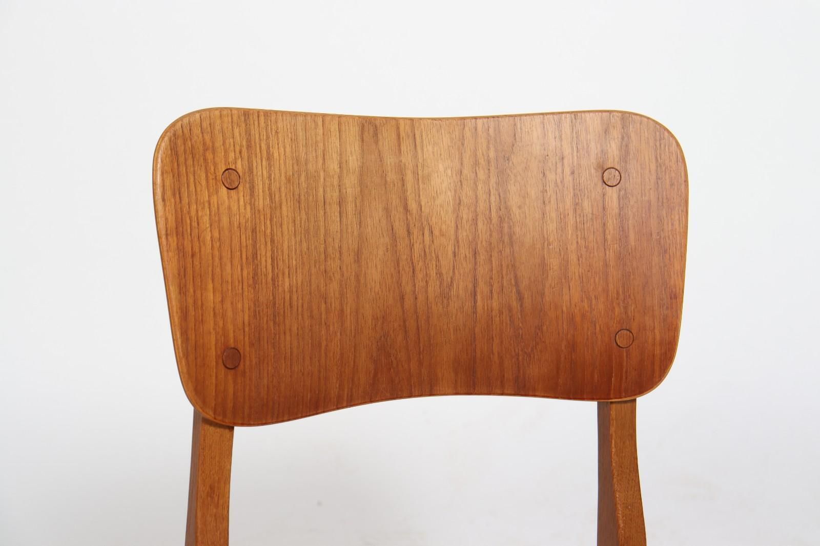 Set Van Vier Teakhouten Eetkamerstoelen Van Ib Kofod Larsen Voor Christensen & Larsen photo for sale