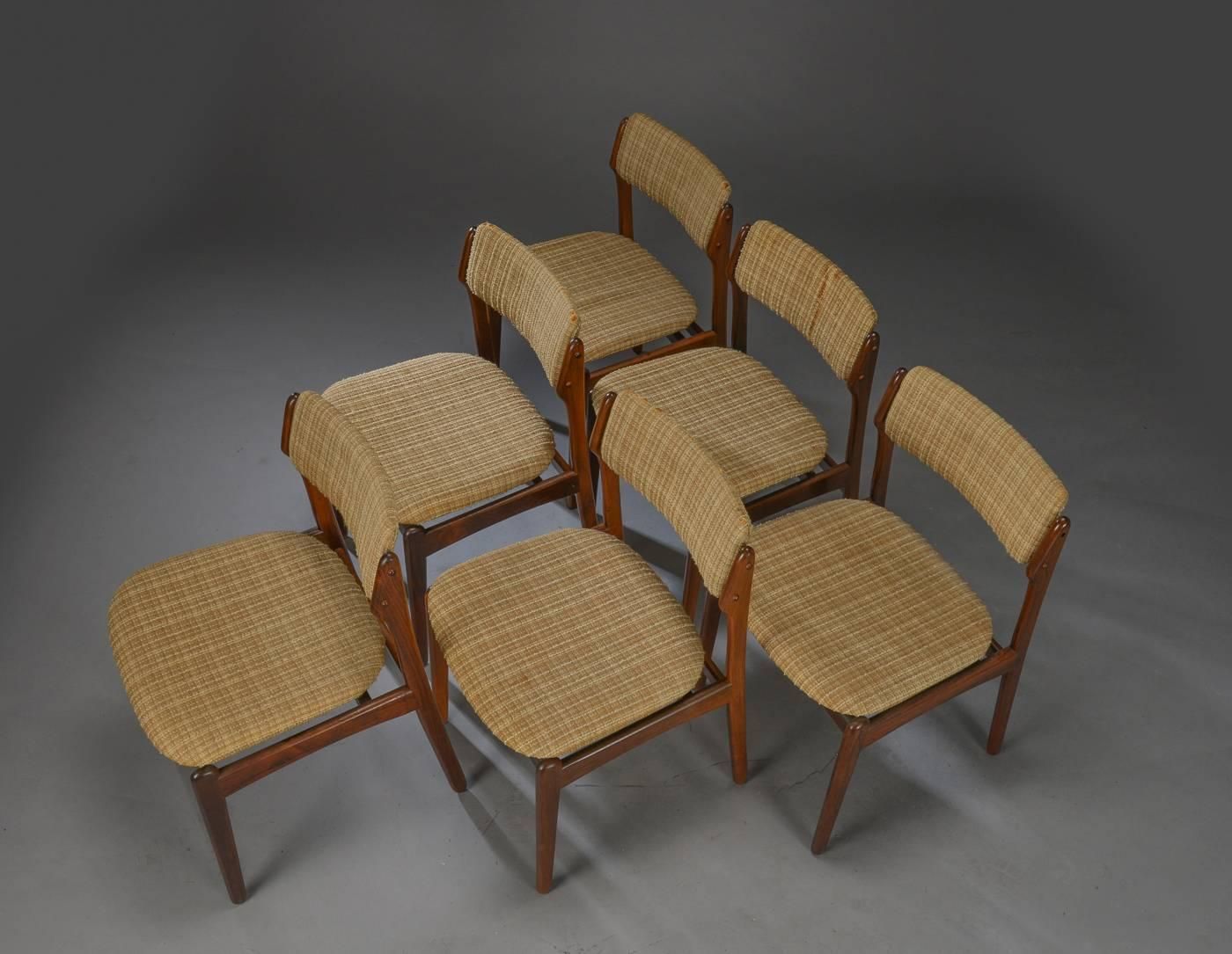 Set Of Six Danish Rosewood Dining Chairs By Erik Buch photo for sale