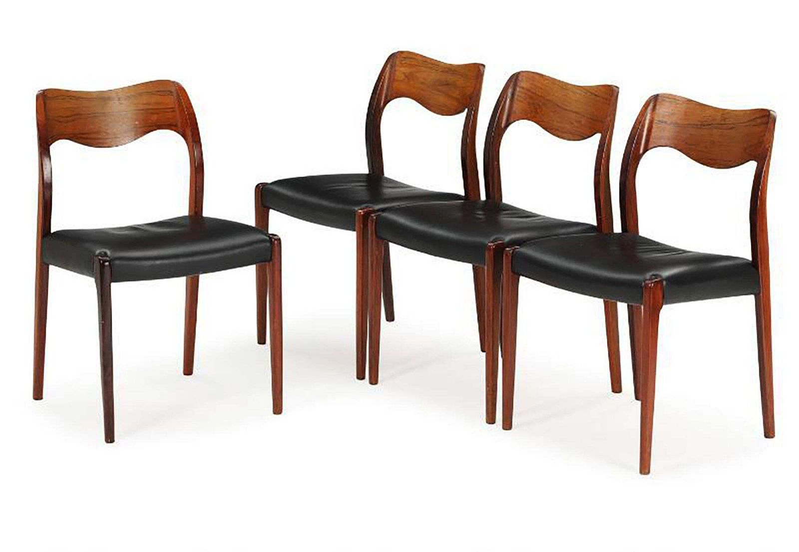 Hardhouten Eetkamerstoelen Model 71 Van Niels Otto Møller photo for sale