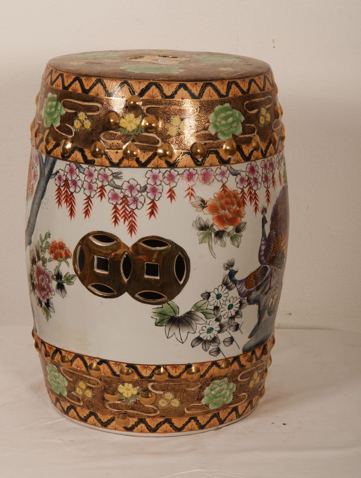Hand Painted Chinese Ceramic Garden Stool photo for sale