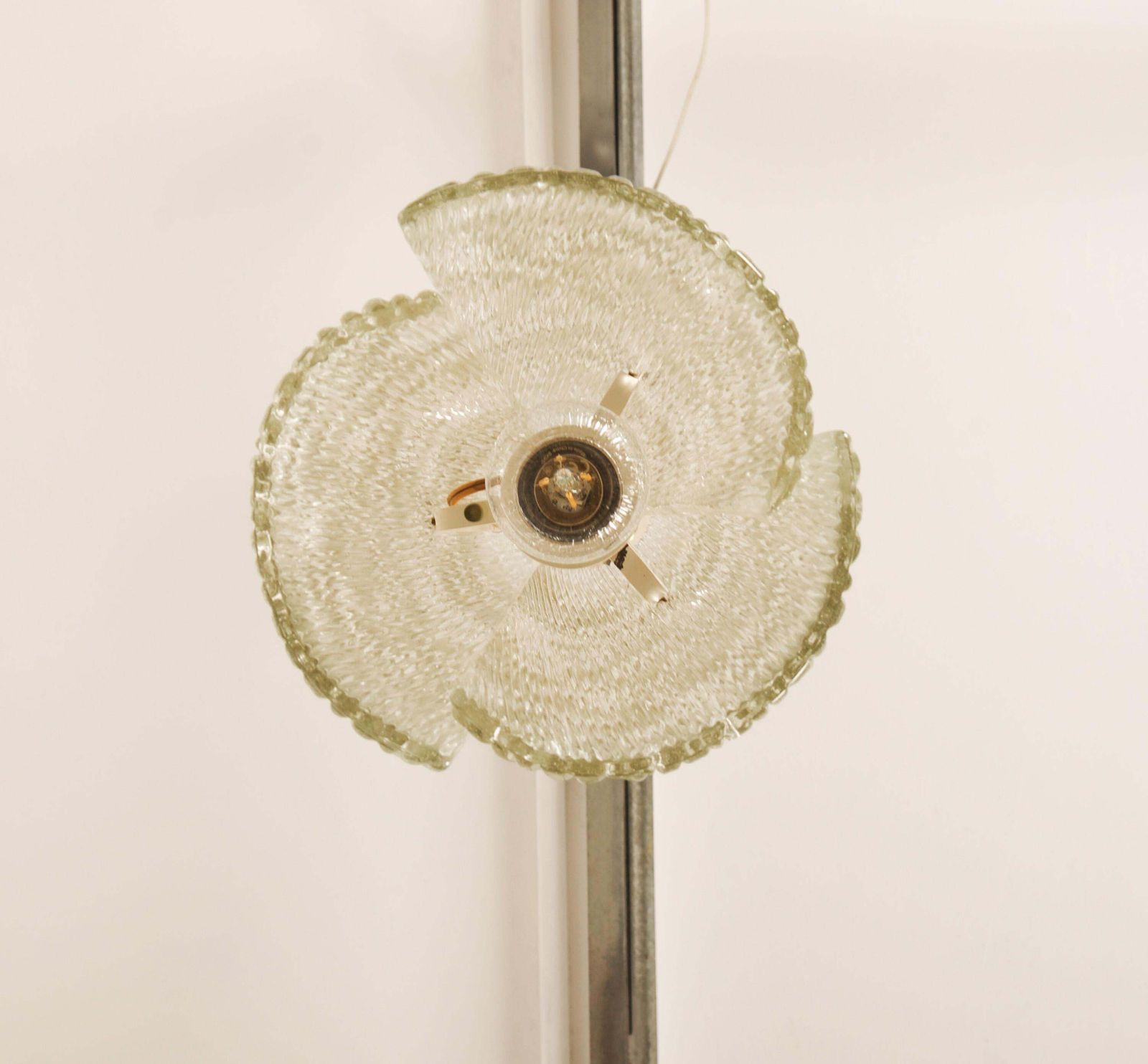 photo furniture Midcentury J.T. Kalmar Crystal Structured Glass Pendant Lamp