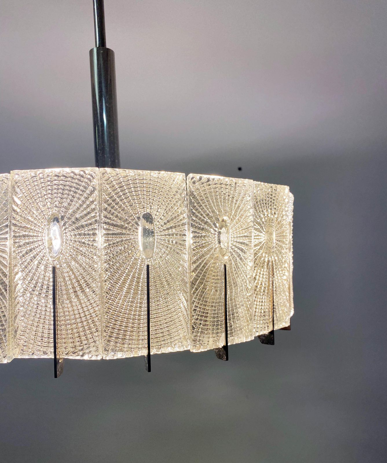 1530.0 Textured Glass Chandelier By Rupert Nikoll photo