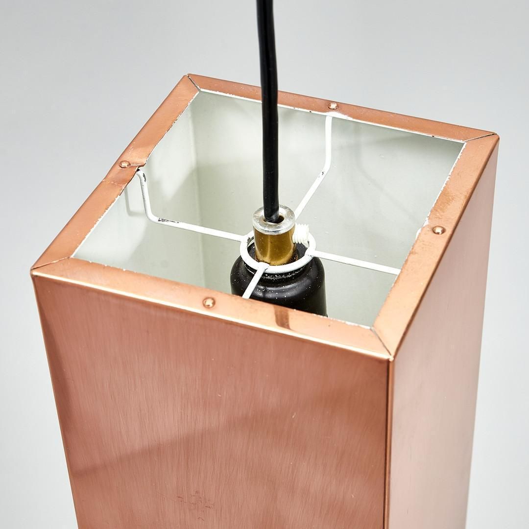 Copper Square Glass Hanging Lamp By Hans Agne Jakobsson Ed. Markaryd, 1960s photo 1693.0