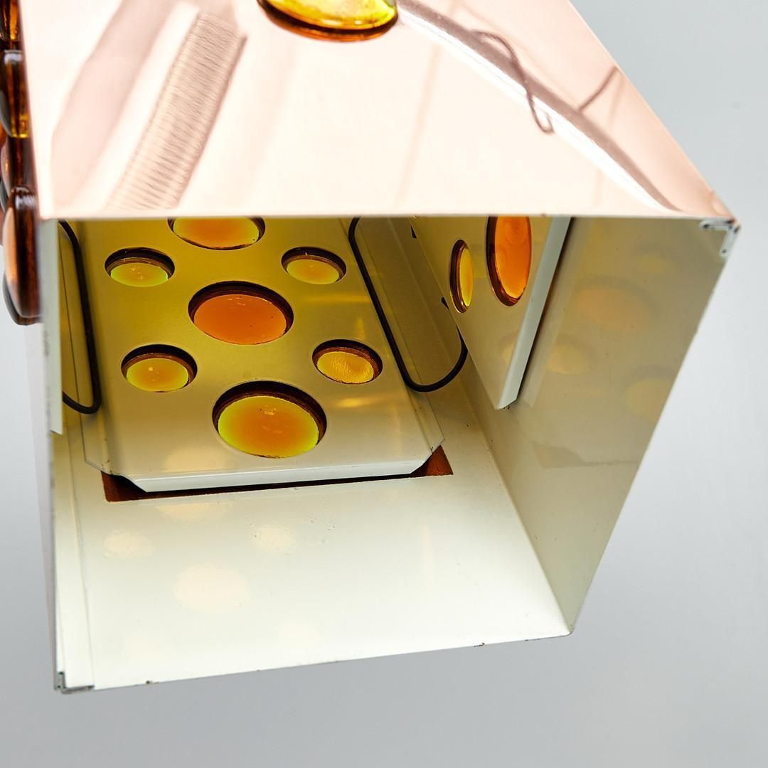 Copper Square Glass Hanging Lamp By Hans Agne Jakobsson Ed. Markaryd, 1960s photo buy