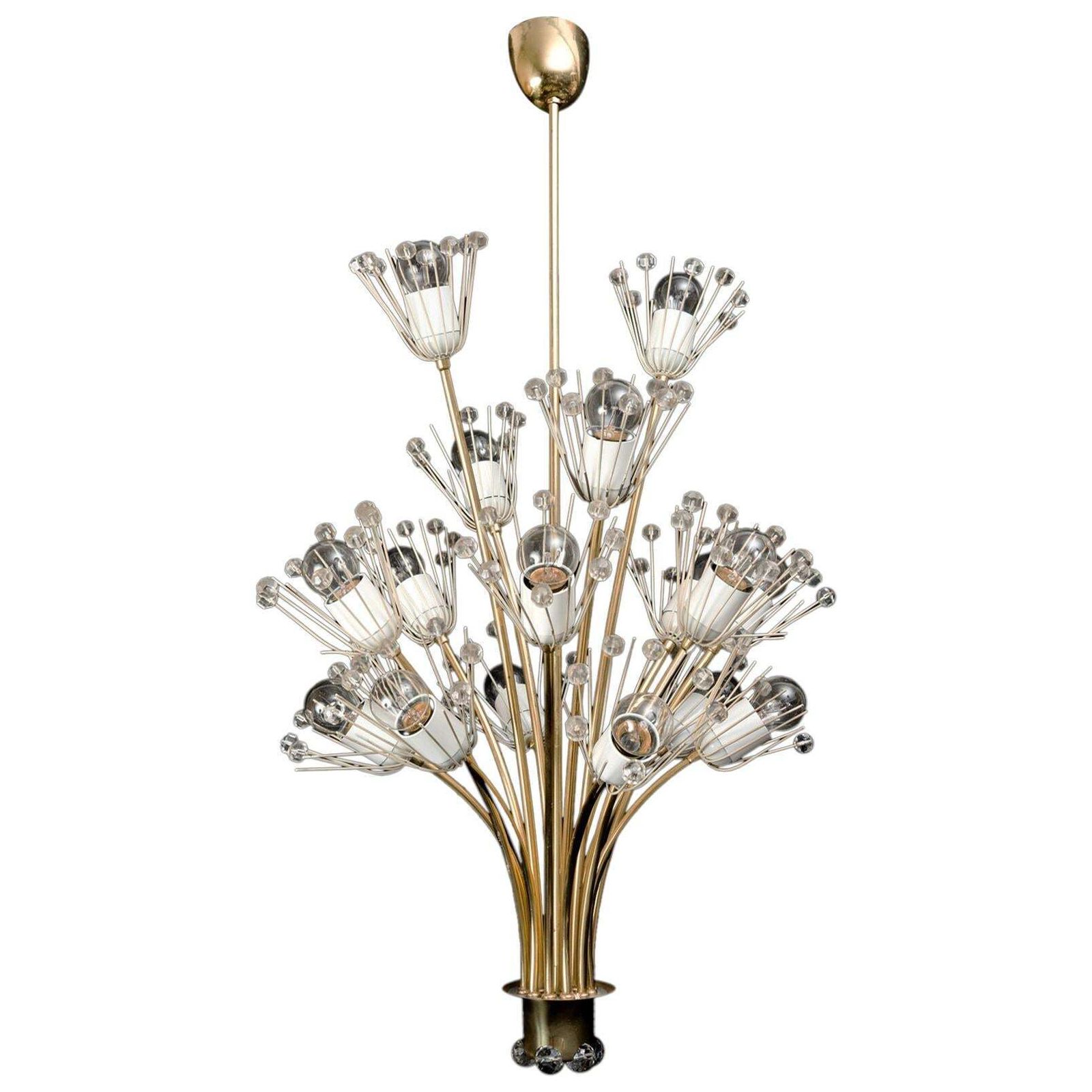 Large Brass Pyra Chandelier By Emil Stejnar For Rupert Nikoll