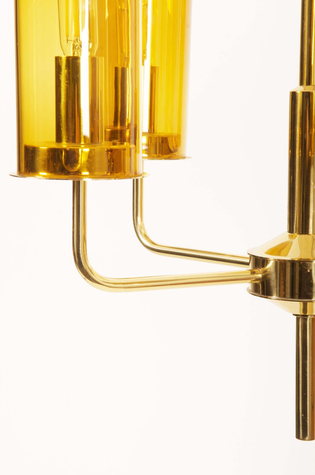 photo for sale Brass And Glass Tube Chandelier T434 5 Sonata By Hans Agne Jakobsson