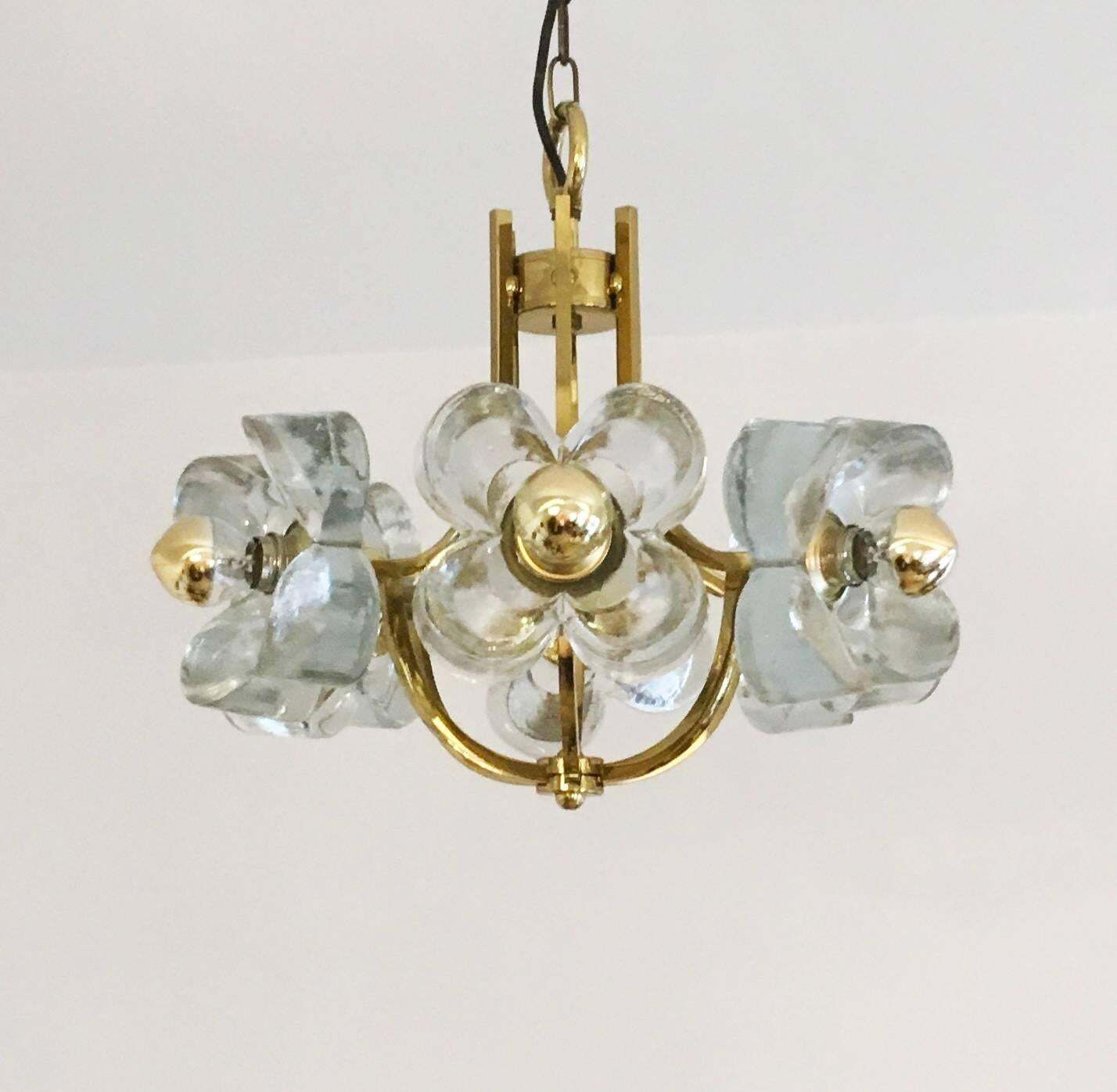 Mid Century Glass And Brass Chandelier By Simon And Schelle photo furniture