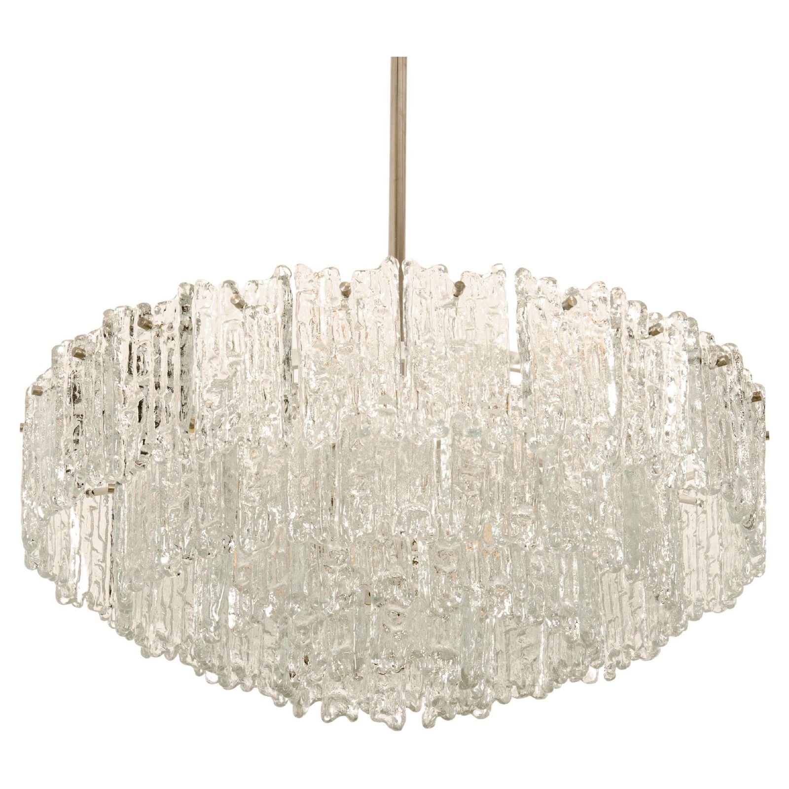 Impressive Austrian Kalmar Arena Crystal Ice Glass Chandelier