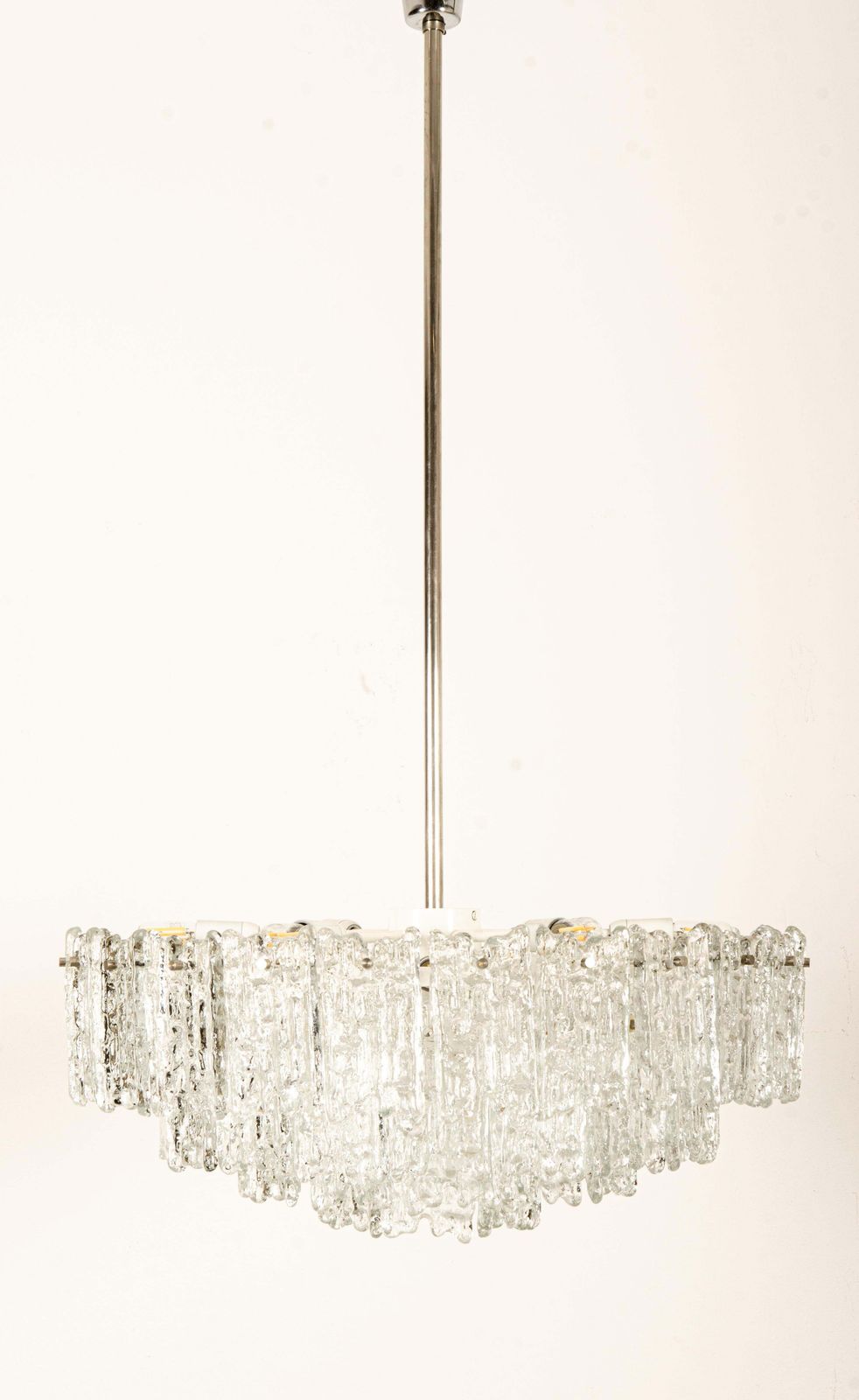 Impressive Austrian Kalmar Arena Crystal Ice Glass Chandelier photo furniture