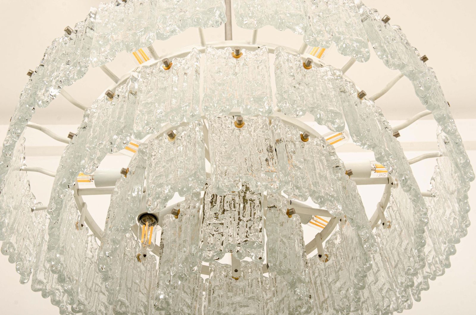 photo for sale Impressive Austrian Kalmar Arena Crystal Ice Glass Chandelier
