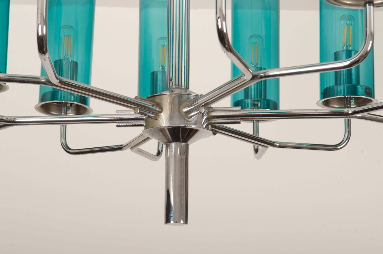 Brass And Blue Glass Tube Chandelier T434 12 Sonata By Hans Agne Jakobsson photo buy